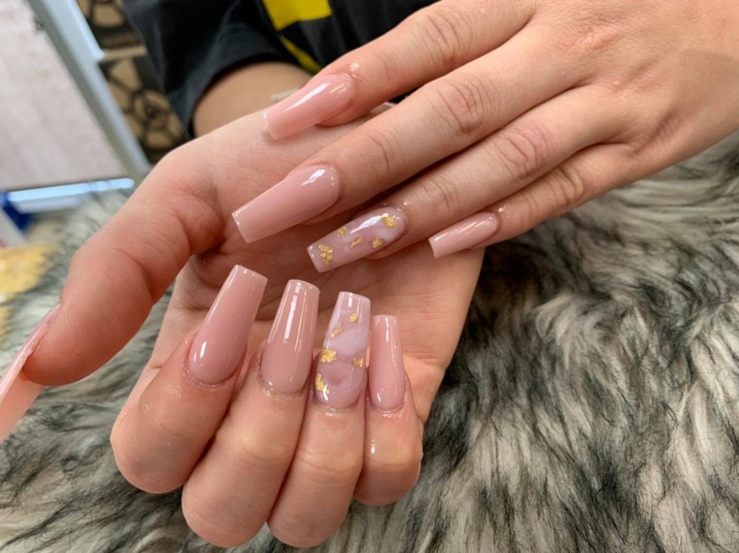 Nail design with hot trend nude color