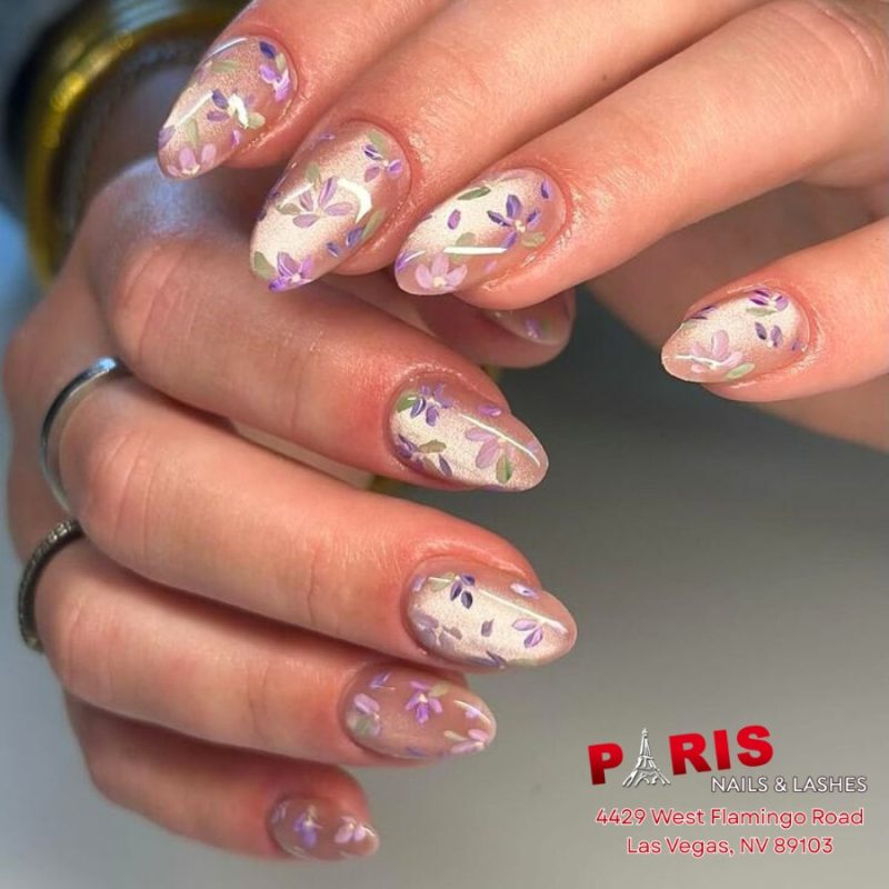 Summertime nail art with Paris Nails and Lashes Salon near me Las Vegas, NV 89103