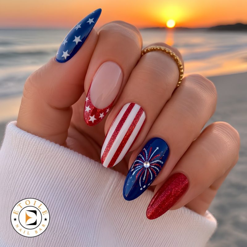 Celebrate Independence Day in Style with Stunning July 4th Nails at Etoile Nail Bar Bucktown, Lincoln Park - nail salon 60614 - Best nail salon near me Chicago, IL 60614